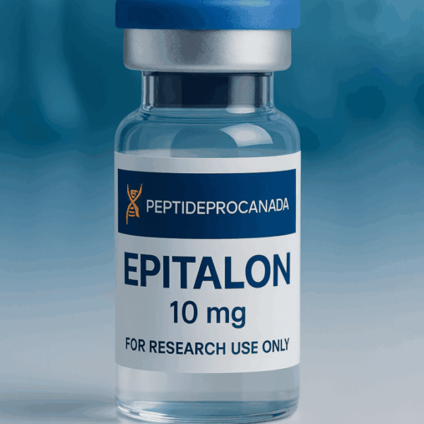 Epitalon 10mg research compound from PeptideProCanada – for laboratory use only.